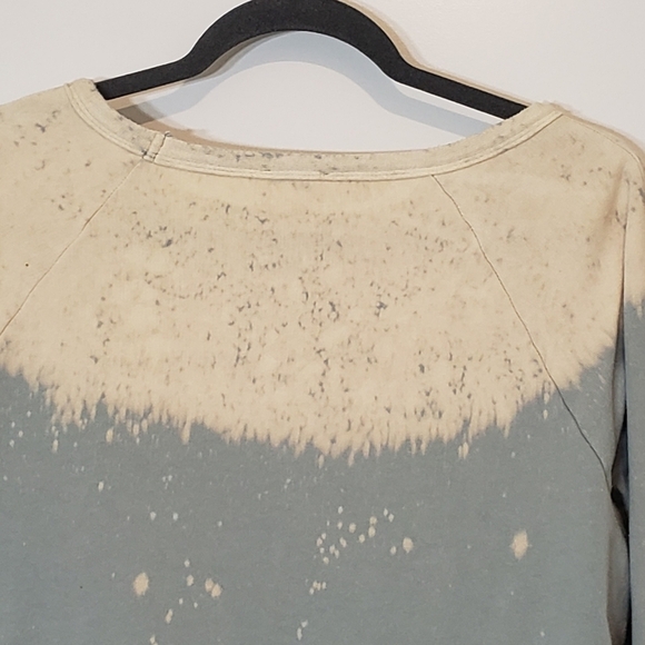 Hem & Thread Mint Pullover Sweatshirt Tie Dye Bleach Front Tie Size Large - Picture 11 of 14